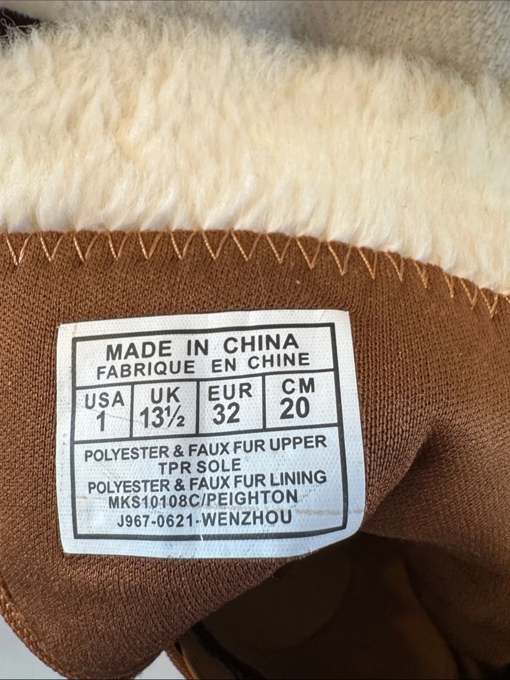 Michael Kors Chestnut Suede Kids Boots with White Faux-Fur Cuff